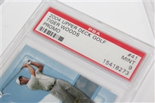 Five (5) Tiger Woods 2004 UDA PSA Slabbed Promo Cards - Mint 9(x4) & Nm-Mt+