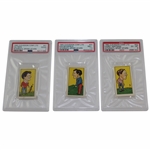 Three (3) 1960 Celevedon Conf. LTD Intl Sport Stars PSA Slabbed Cards - Rees (Good 2), Bousfield (Nm+ 7.5), & Weetman (Ex-Mt 6)