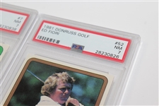 Seven (7) Donruss Golf PSA Slabbed Golf Cards - Mahaffey, Brenshaw, Burns, Fiori, Newton, Pate, & Miller