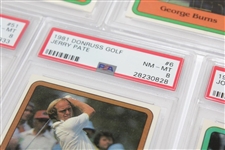 Seven (7) Donruss Golf PSA Slabbed Golf Cards - Mahaffey, Brenshaw, Burns, Fiori, Newton, Pate, & Miller