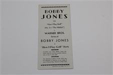 Now Showing Bobby Jones in How I Play Golf Warner Bros. Theator Advert Booklet