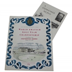 1958 Woirld Amateur Eisenhower Trophy Program with Pairing Sheet - Bobby Jones Captain