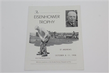 1958 Woirld Amateur Eisenhower Trophy Program with Pairing Sheet - Bobby Jones Captain
