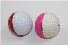 Red/White Promotional & Pink/White Karsten Eye Ping Golf Balls