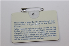 1979 Masters Tournament SERIES Badge #4709 - Fuzzy Zoeller Winner
