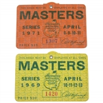 1969 & 1971 Masters Tournament SERIES Badges #1420 & #1307