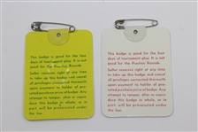 1980 & 1981 Masters Tournament SERIES Badges #20117 & #2822