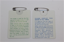 1982 & 1983 Masters Tournament SERIES Badges #06482 & #10983