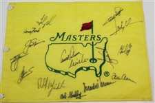 Multi-Signed Undated Masters Champs Flag With Palmer, Nicklaus, Woods, & 13 Others JSA ALOA