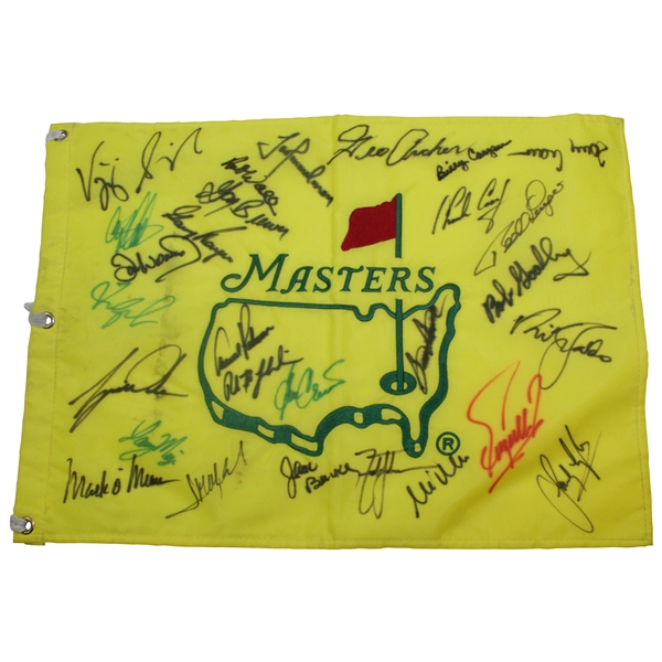 Multi-Signed 1998 Undated Masters Champs Flag With Snead, Woods, Palmer, & 25 Others JSA FULL #BB98274