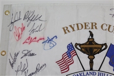 2004 Ryder Cup at Oakland Hills Flag With Tiger Woods, Phil Mickelson, & 23 others JSA ALOA