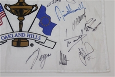 2004 Ryder Cup at Oakland Hills Flag With Tiger Woods, Phil Mickelson, & 23 others JSA ALOA