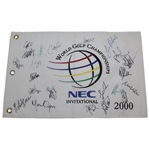 Multi-Signed World Golf Championships NEC Invitational Flag With 22 Signatures - Phil Mickelson JSA ALOA