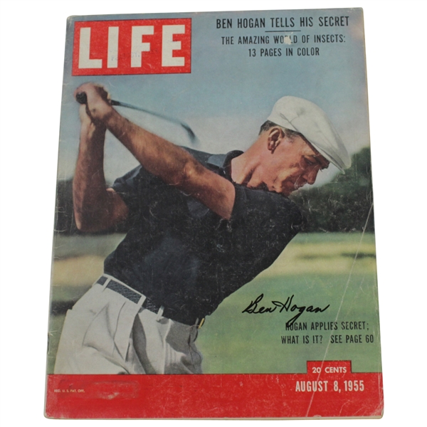 Ben Hogan Signed Large 1955 LIFE Magazine with Ben Hogan Cover - August 8th, 1955 JSA ALOA
