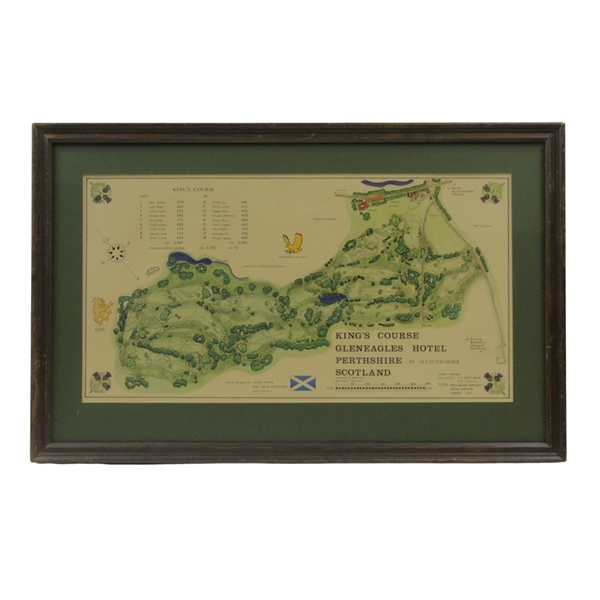 1967 Kings Course Gleneagles Visual Survey Depicted by Golf Architect James P Izatt - Framed