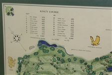 1967 King's Course Gleneagles Visual Survey Depicted by Golf Architect James P Izatt - Framed