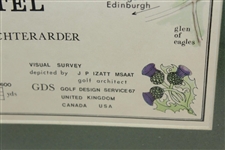 1967 King's Course Gleneagles Visual Survey Depicted by Golf Architect James P Izatt - Framed