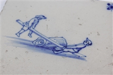 Five (5) Delft Tiles with One Golf & other Scenes Depicted