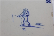 Five (5) Delft Tiles with One Golf & other Scenes Depicted