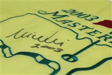 Mike Weir Signed 2003 Masters Embroidered Flag with Year Won Notation JSA ALOA