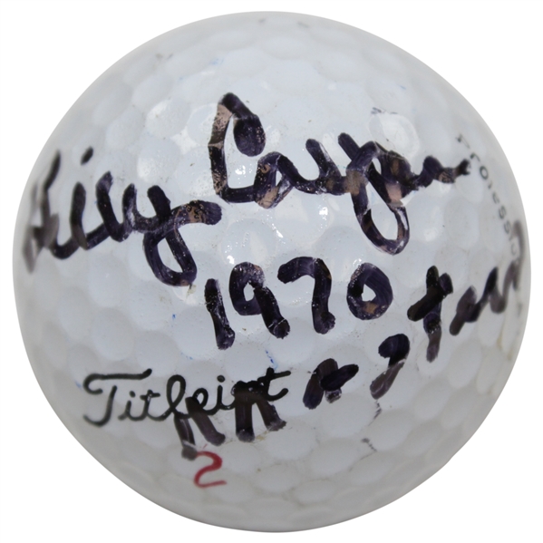 Billy Casper Signed Masters Logo Titleist Golf Ball with 1970 & Masters JSA ALOA