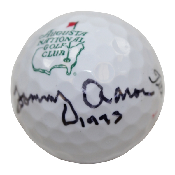 Tommy Aaron Signed Augusta National Golf Club Logo Titleist Golf Ball with 1973 JSA ALOA