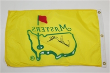 Arnold Palmer & Jack Nicklaus Signed 1995 Masters Yellow Screen Flag JSA ALOA