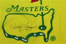 Bernhard Langer Signed 1995 Masters Yellow Screen Flag with Years Won JSA ALOA