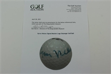 Byron Nelson Signed Masters Logo Slazenger Golf Ball JSA ALOA