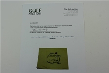 Mike Weir Signed 2003 Masters Embroidered Flag with Year Won Notation JSA ALOA
