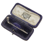 Sterling English Golf Club Pin in Yearsley of Harrow Presentation Case CH Makers Mark