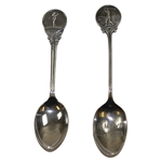 Sterling Silver English St. Melyd Golf Club Spoon & Sterling Golf Spoon
