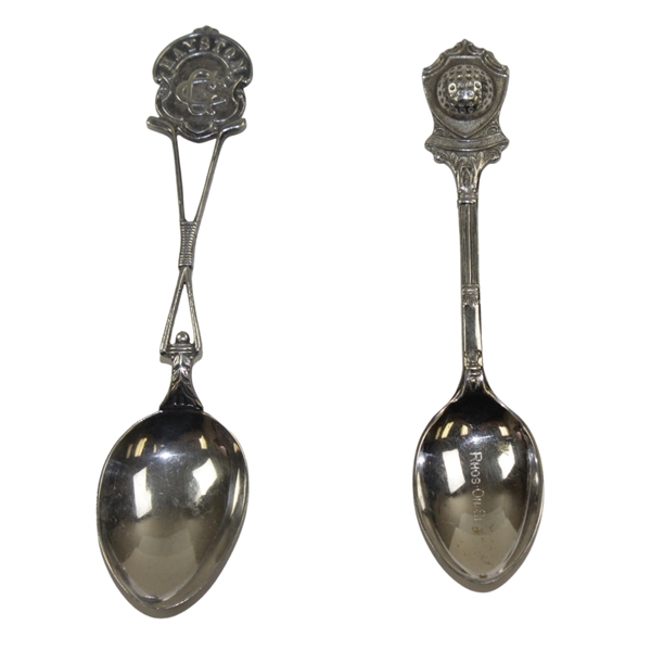 Sterling Silver Hayston Golf Spoon & Silver English Golf Ball Spoon