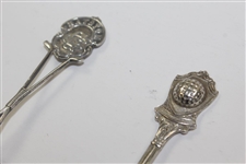 Sterling Silver Hayston Golf Spoon & Silver English Golf Ball Spoon