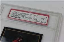 Tiger Woods 1997 GSV Champions Of Golf Masters Rookie Card PSA NM 7