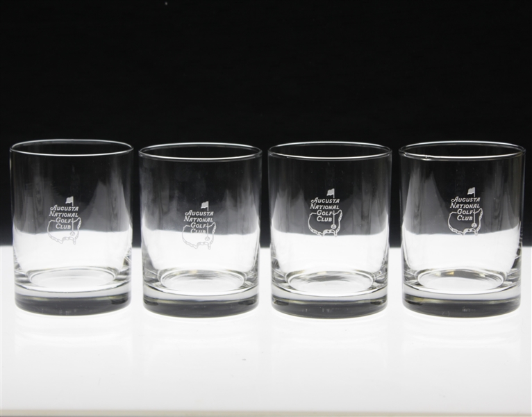 Set of Four (4) Augusta National Golf Club Rocks Glasses in Box