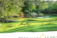 Arnold Palmer, Jack Nicklaus, & Gary Player 'Big Three' Signed 2014 Masters Tournament Poster JSA ALOA