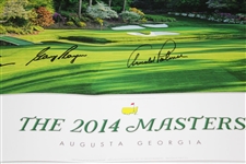 Arnold Palmer, Jack Nicklaus, & Gary Player 'Big Three' Signed 2014 Masters Tournament Poster JSA ALOA