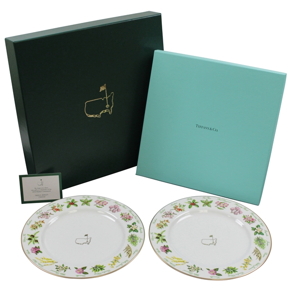 2018 Augusta National Golf Club Ltd Ed Employee Masters Gift Tiffany & Co Beautification Plates In Box with Card