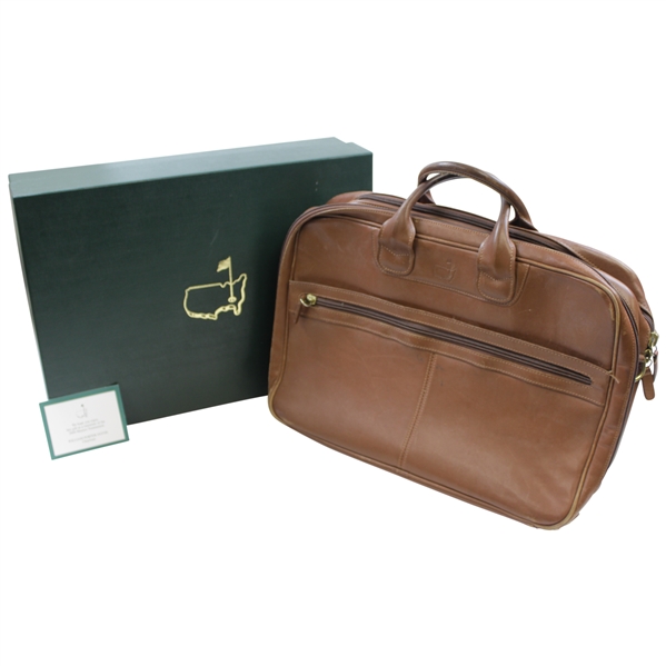 2008 Augusta National Golf Club Ltd Ed Employee Masters Gift Masters Leather Briefcase with Card & Box - Well Used Condition