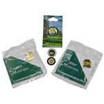 2003 Masters Ball marker, Undated Masters Pin, & Three (2003, 2004, 2017) Commemorative Pins