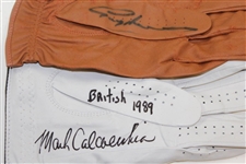 Tom Watson, Greg Norman, & Mark Calcavecchia Signed Golf Gloves JSA ALOA