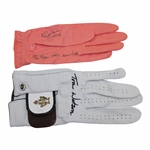 Nick Faldo & Tom Watson Signed Golf Gloves JSA ALOA