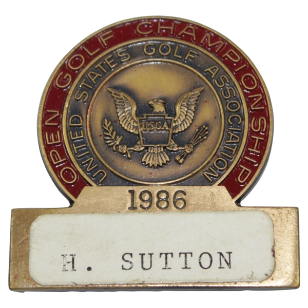 Hal Suttons 1986 US Open Championship at Shinnecock Hills Contestant Badge