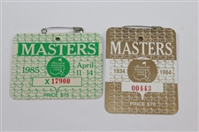 1980, 1981, 1982, 1983, 1984, & 1985 Masters Tournament SERIES Badges
