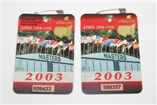 1999, 2000 & 2003(x2) Masters Tournament SERIES Badges