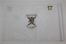 Jack Nicklaus Signed Old Course St. Andrews Embroidered White '17' Flag with Years Won & Letter JSA ALOA