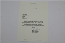 Jack Nicklaus Signed 107th OPEN St. Andrews Replica White Flag with 1978 Date & Score & Letter JSA ALOA