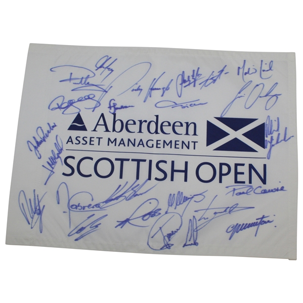 Multi-Signed Signed 2012 Scottish OPEN Flag Including Eleven (11) Champions JSA ALOA