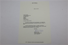 Jack Nicklaus Signed Muirfield Scorecard with Letter JSA ALOA
